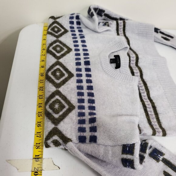 J Crew Womens Wool Mohair Nordic Sweater Size M Purple Geometric Cozy Layers - Picture 9 of 12